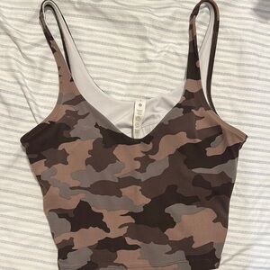 Lululemon Athletica Brown Sleeveless Crop Tank Top